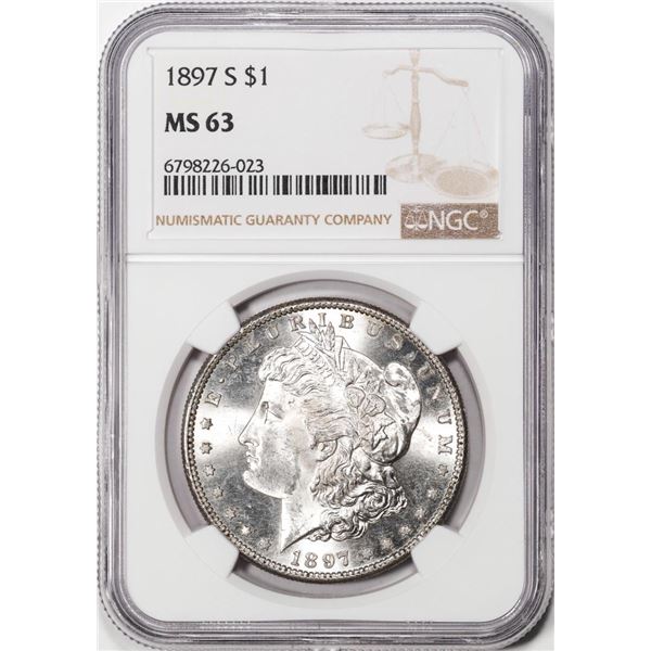 1897-S $1 Morgan Silver Dollar Coin NGC MS63
