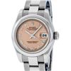 Image 1 : Rolex Ladies Stainless Steel Salmon Roman Datejust Wristwatch