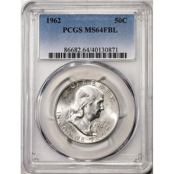 1962 Franklin Half Dollar Coin PCGS MS64FBL