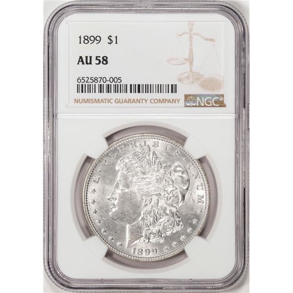 1899 $1 Morgan Silver Dollar Coin NGC AU58