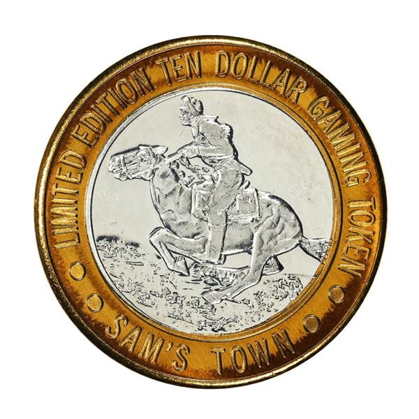 .999 Silver Sam Boyd's Sam's Town Las Vegas $10 Casino Gaming Token Limited Edition