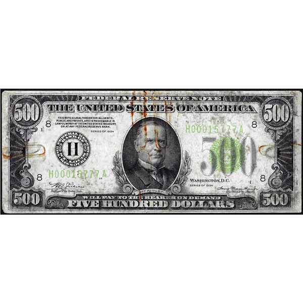 1934 $500 Federal Reserve Note St. Louis