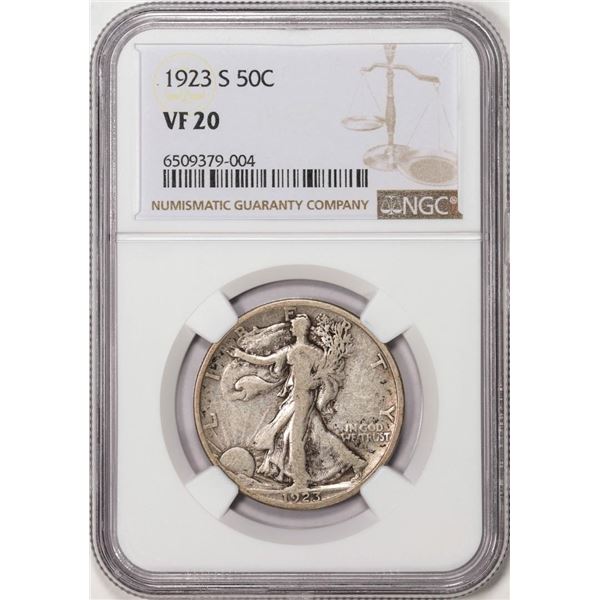 1923-S Walking Liberty Half Dollar Coin NGC VF20