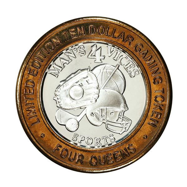 .999 Silver Four Queens Casino Hotel Las Vegas $10 Limited Edition Gaming Token