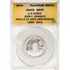 Image 1 : 2014 Proof 1/2 oz Platinum JFK Apollo 11 Anniversary Medal ANACS MS69