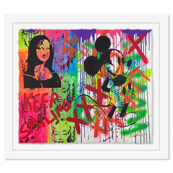 Nastya Rovenskaya "Pop Wall" Original Mixed Media on Paper