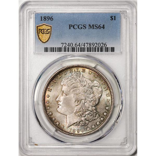 1896 $1 Morgan Silver Dollar Coin PCGS MS64 Great Toning