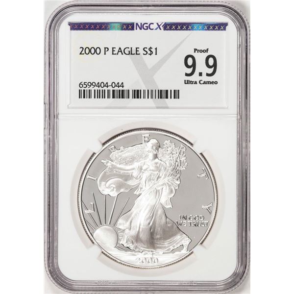 2000-P $1 Proof American Silver Eagle Coin NGCX Proof 9.9 Ultra Cameo