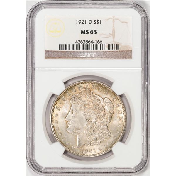 1921-D $1 Morgan Silver Dollar Coin NGC MS63