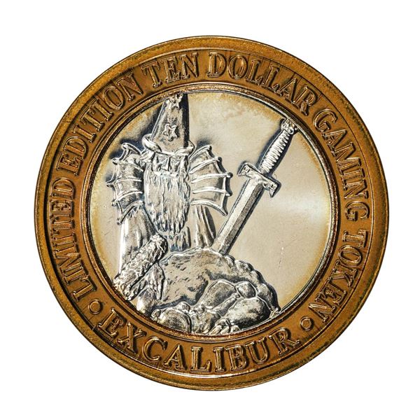 .999 Silver Excalibur Las Vegas Nevada $10 Casino Limited Edition Gaming Token