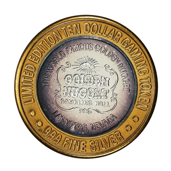 .999 Silver Golden Nugget Las Vegas, Nevada $10 Casino Limited Edition Gaming Token