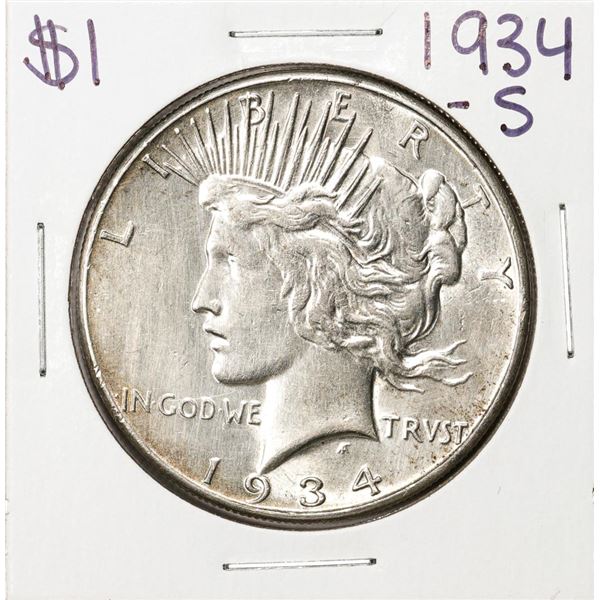 1934-S $1 Peace Silver Dollar Coin