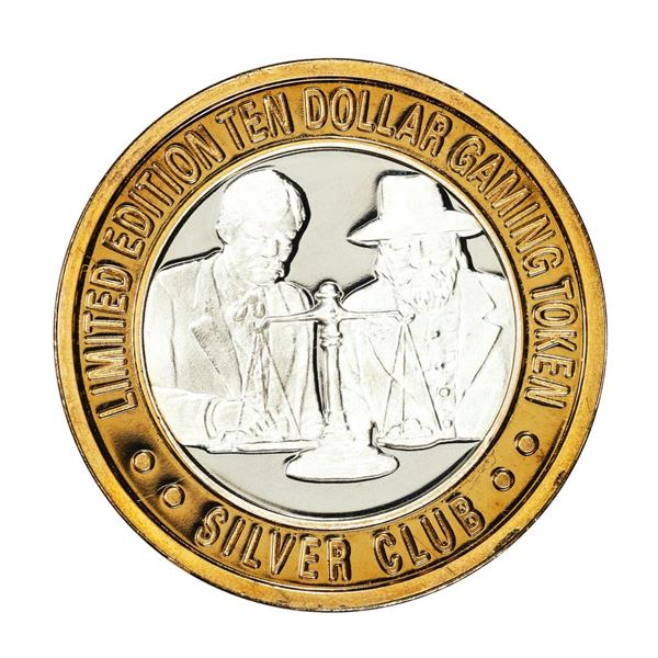 .999 Silver Club Casino Sparks, Nevada $10 Limited Edition Casino Gaming Token