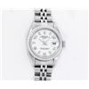 Image 2 : Rolex Ladies Stainless Steel White Arabic Datejust Wristwatch