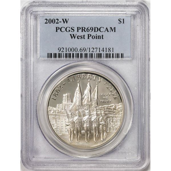 2002-W $1 Proof West Point Commemorative Silver Dollar Coin PCGS PR69DCAM