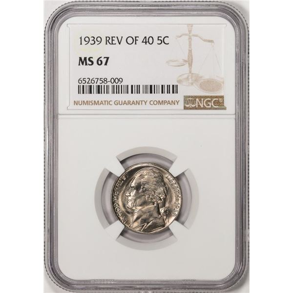 1939 Reverse of 40 Jefferson Nickel Coin NGC MS67