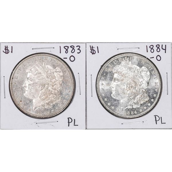 Lot of 1883-O & 1884-O $1 Morgan Silver Dollar Coins Proof Like