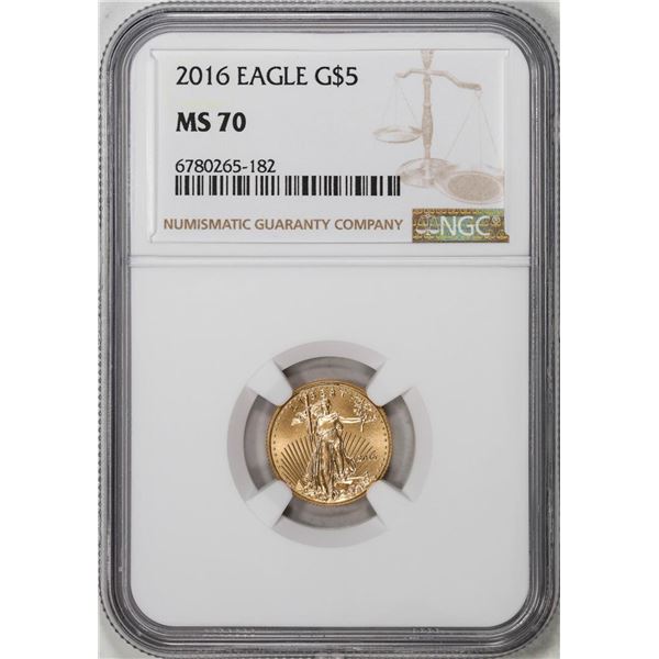 2016 $5 American Gold Eagle Coin NGC MS70