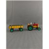 Image 2 : Vintage Schylling Tin Wind-Up Tractor & Trailer. Made In Czechoslovakia. Approx. 12" L