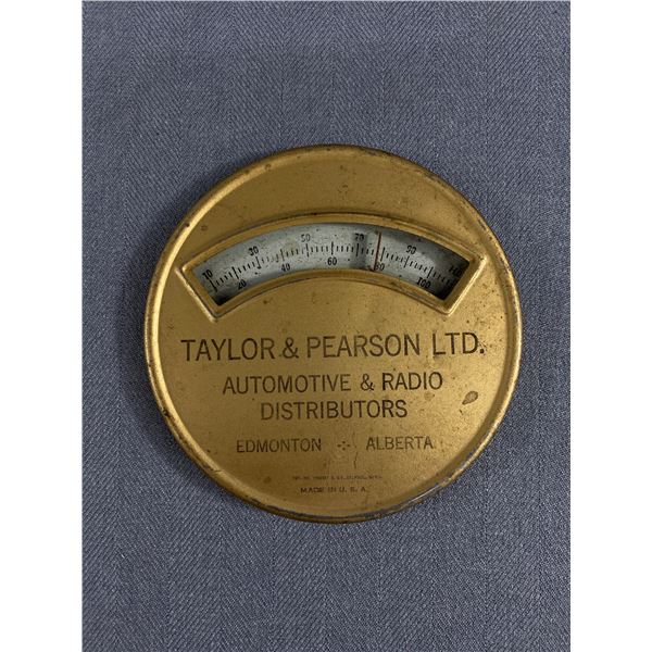 Antique Taylor & Pearson Ltd. Automotive Radio Distributors, Edmonton. Alta. Unique! Approx. 3 1/2  