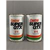 Image 1 : 2 Vintage Castrol Super GTXh Oil Quarts, Empty