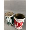 Image 2 : 2 Vintage Texaco URSA Motor Oil Cans, 1 Quart, 1 Litre (Green & Red)