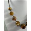 Image 2 : Heavy Large Genuine Stone Beads Choker Necklace Vintage 18" Long