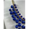 Image 2 : Vintage Blue Dangle Beads Choker Necklace 16-18" in Length