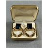 Image 4 : .925 Mexico Bracelet & White & Blue Rhinestone Gold Coloured Earrings