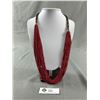 Image 1 : Vintage Extra Length Dark Red Multistrand Bead Necklace, 31" in Length