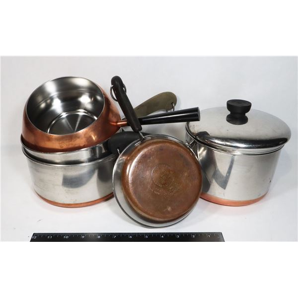 LOT OF COPPER BOTTOM COOKWARE