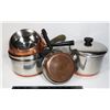 Image 1 : LOT OF COPPER BOTTOM COOKWARE