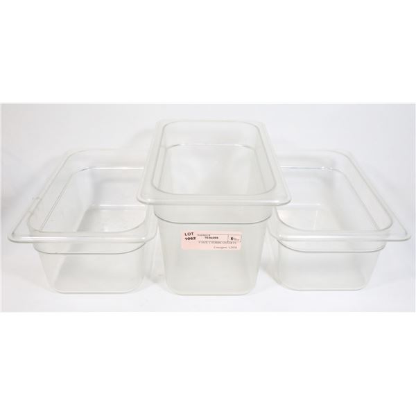 THREE 1/4 SIZE CAMBRO INSERTS