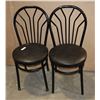 Image 1 : TWO MATCHING BLACK METAL RESTAURANT DINING CHAIRS