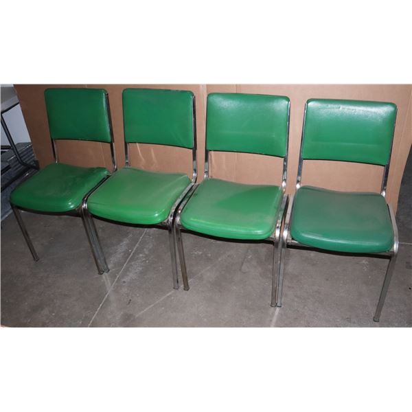 UNCLAIMED: 4 MATCHING GREEN CHAIRS