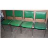 Image 1 : UNCLAIMED: 4 MATCHING GREEN CHAIRS
