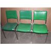 Image 1 : UNCLAIMED: 3 MATCHING GREEN CHAIRS
