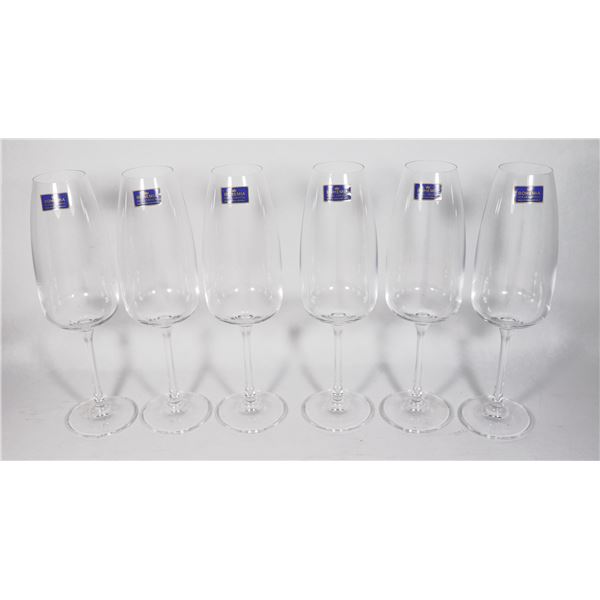 CASE OF 6 BOHEMIA ROYAL CRYSTAL WINE GLASSES