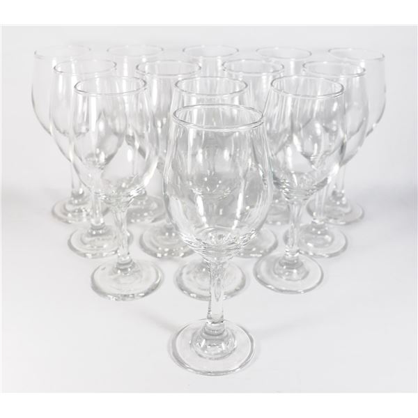LOT OF 13 WINE GLASSES ABOUT 8" TALL