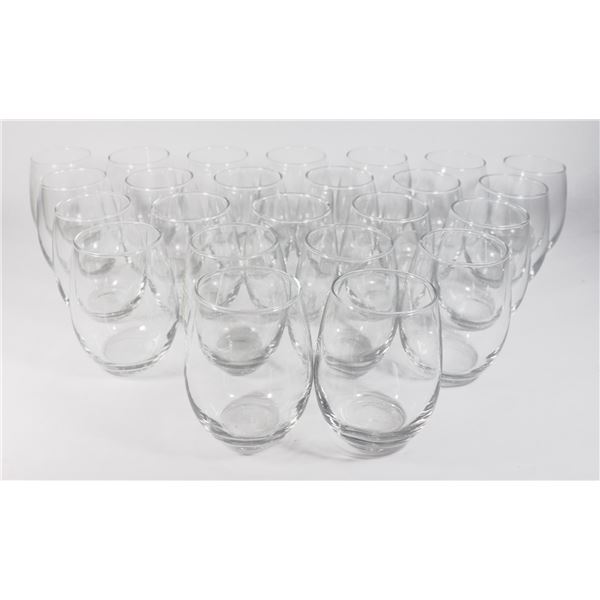 BUNDLE OF 23 TUMBLERS ABOUT 3 1/2" TALL