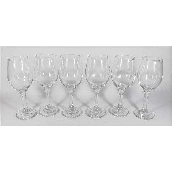BUNDLE OF 6 WINE GLASSES ABOUT 8" TALL