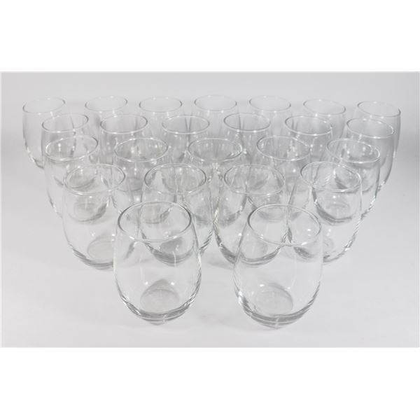 BUNDLE OF 23 TUMBLERS ABOUT 3 1/2" TALL