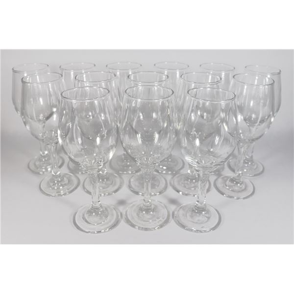 BUNDLE OF 14 WINE GLASSES ABOUT 8" TALL
