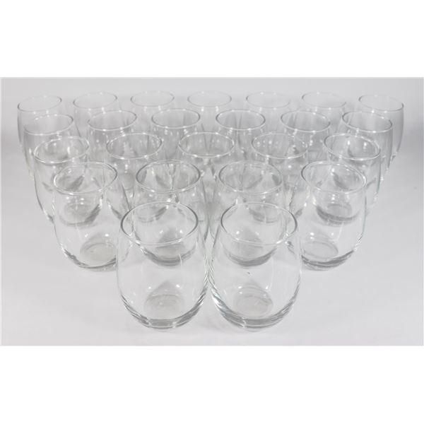 LOT OF 24 TUMBLERS ABOUT 3 1/2" TALL