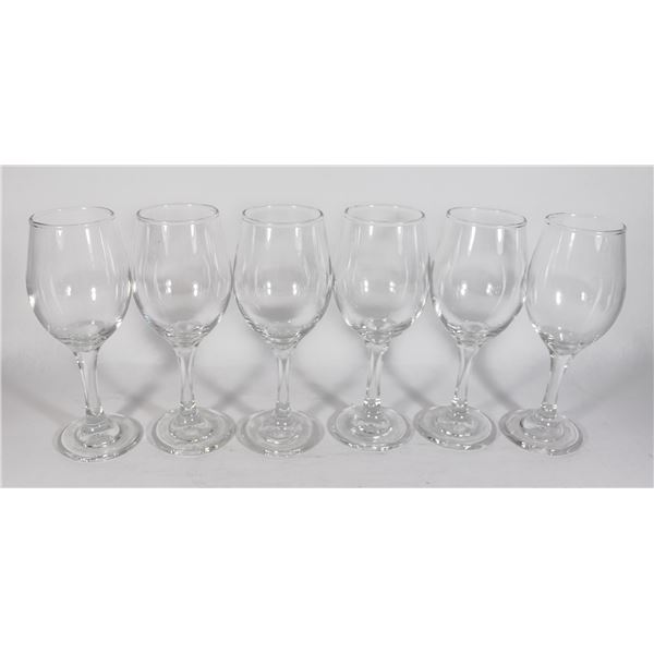 BUNDLE OF 6 WINE GLASSES ABOUT 8" TALL