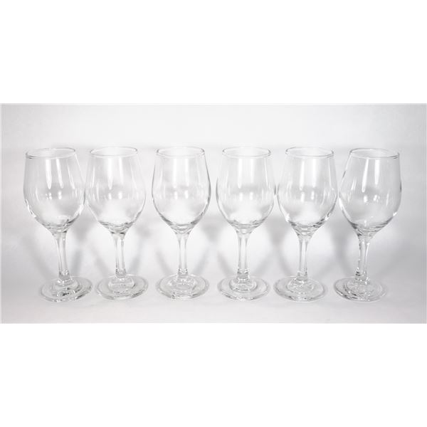 LOT OF 6 WINE GLASSES ABOUT 8" TALL