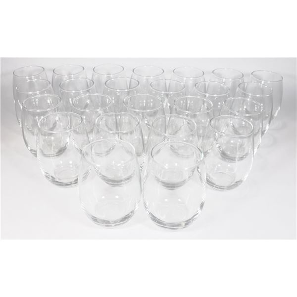 LOT OF 24 TUMBLERS ABOUT 3 1/2" TALL