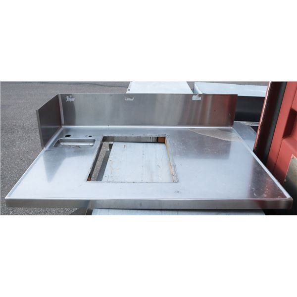 STAINLESS STEEL COUNTERTOP WITH SINK HOLES