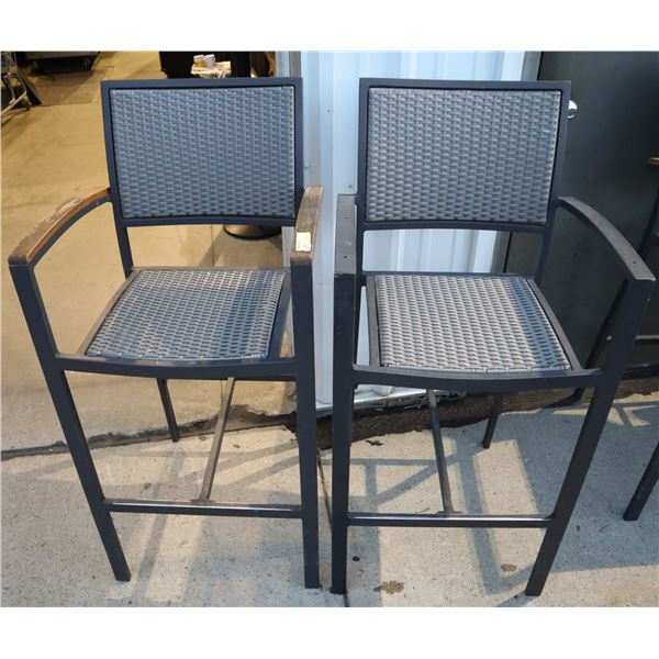 TWO BAR HEIGHT PATIO CHAIRS