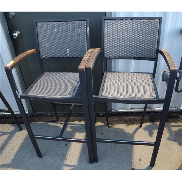 TWO BAR HEIGHT PATIO CHAIRS
